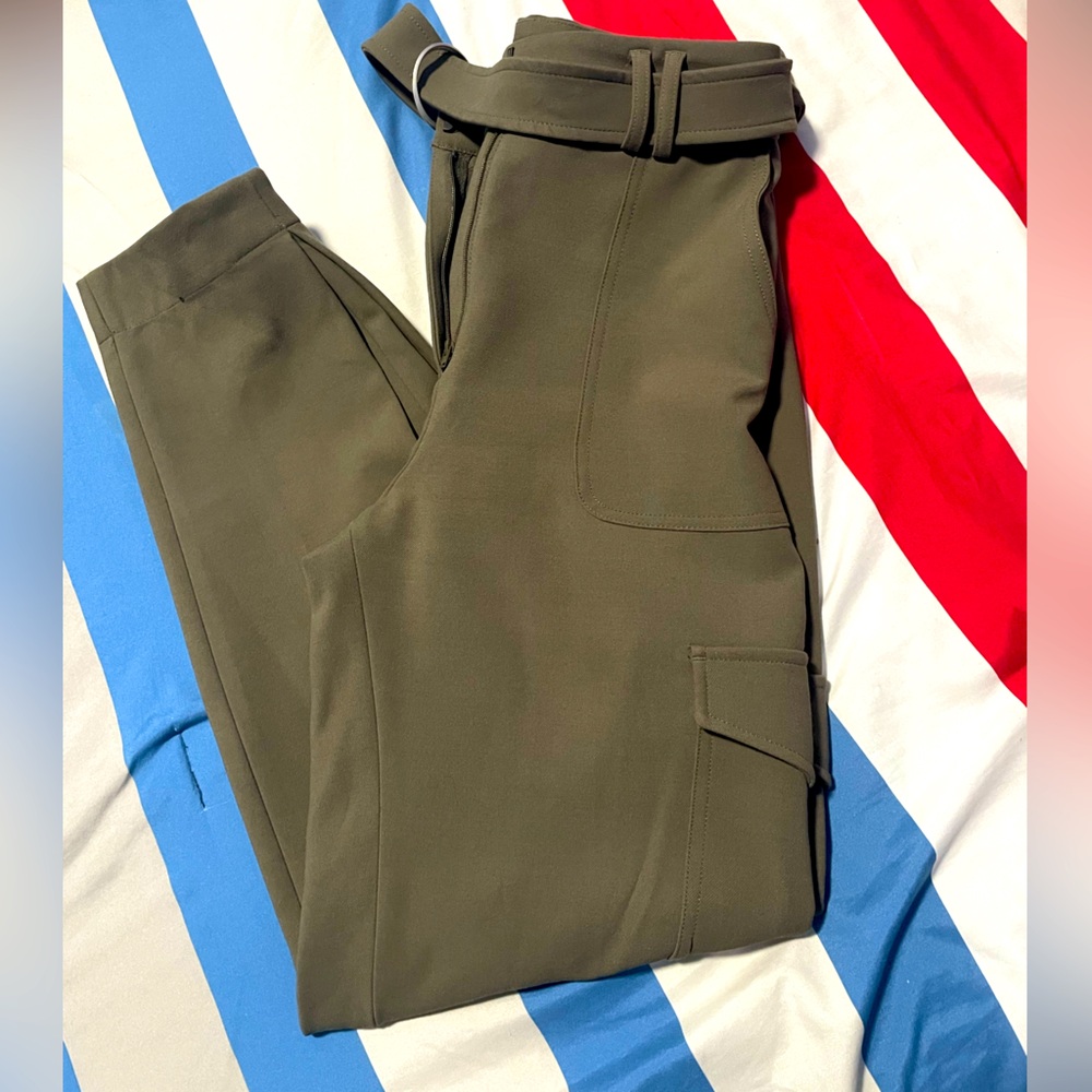 Super High Waisted Belted Cargo Pants